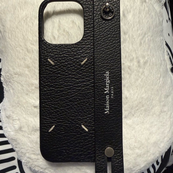 Maison Martin Margiela Black Leather Phone Case